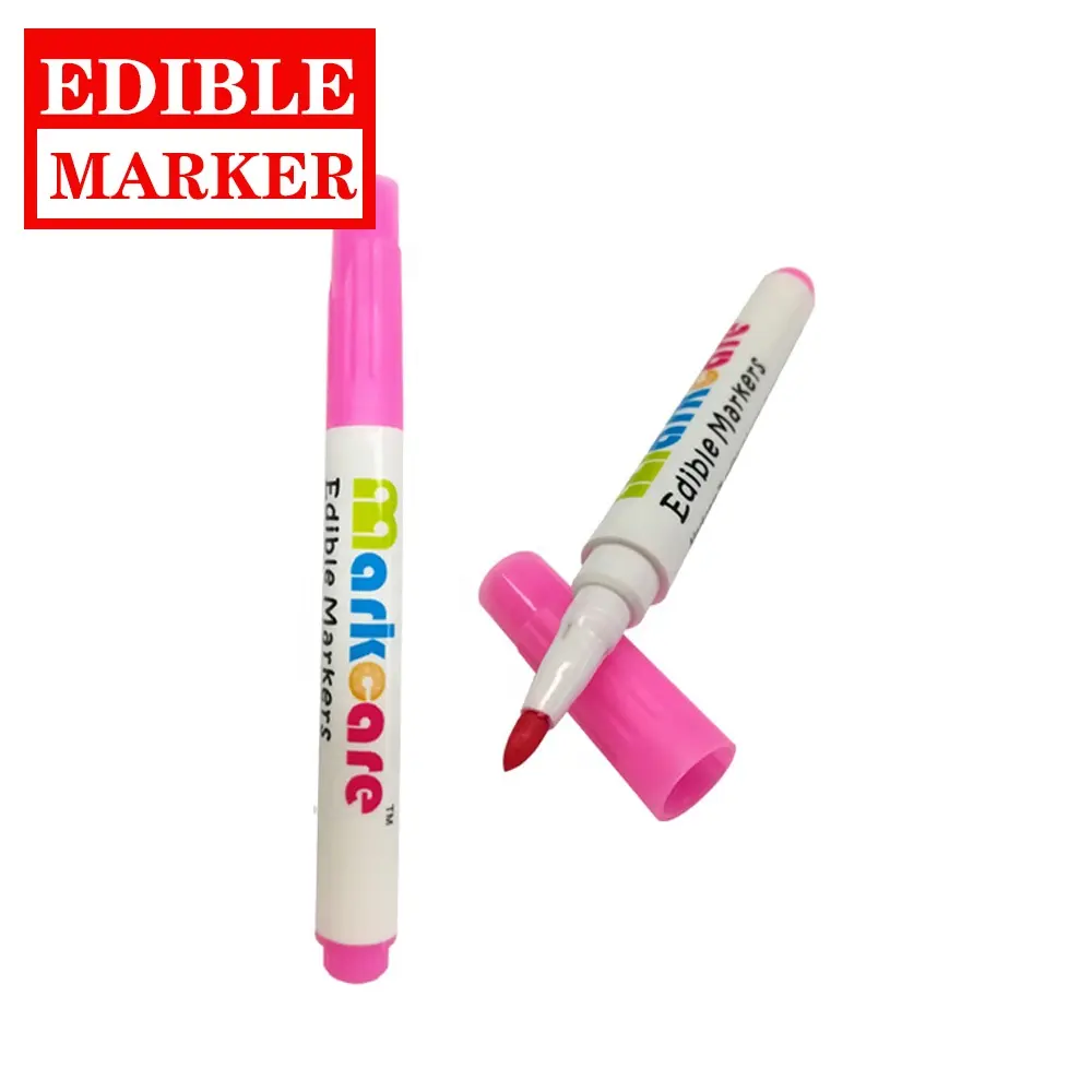 حزمة 6 ألوان حبر صناعي قلم تحديد آمن على الغذاء حلال قلم تحديد آمن صالح للأكل