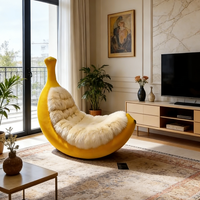 Canapé-lit banane moderne et créatif, canapé-lit de luxe, fauteuil inclinable unique en forme de fruit, meuble d'appoint pour salon