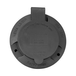 NEMA L5-30R khóa Ổ cắm điện 125/250 Volt 30 amp mặt bích Outlet Đen Bìa ABS Vật liệu chúng tôi cắm tiêu chuẩn tường ổ cắm - Product Image 2