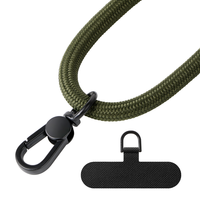 Courroie de téléphone réglable en nylon à double couche lanière à glissière facile avec chaîne en polyester durable compatible avec les téléphones mobiles