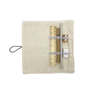 Juego de Papelería Portátil Ecológico Promocional en Bolsa de Algodón con Regla de Madera, Sacapuntas y Borrador para el Regreso a Clases - Product Image 4