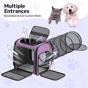 Free Sample <b>Cat</b> Carrier <b>Backpacks</b> Expandable Breathable Mesh Pet Carrier <b>Backpack</b> for <b>Cats</b> Small Dogs Puppies Up to 25 Lbs - Product Image 1