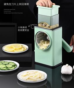 เครื่องตัดแบบหมุนด้วยมือ3ชิ้นทำจาก ABS + ที่หั่นผักสแตนเลสมีดสับสลัดขิงหั่นชีสผักผลไม้ - Product Image 6