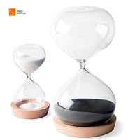 Handgemachte Buchenholz Basis Sand Timer 15 30 60 Minuten bunte Glas Sanduhr für Home Decor OEM Produktion