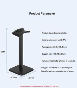 Aluminium Alloy Headphone Stand Holder <b>Space</b> <b>Saving</b> Gaming Headset Stand Rack Desktop Organizer Display Earphone <b>Hanger</b> Bracket - Product Image 5