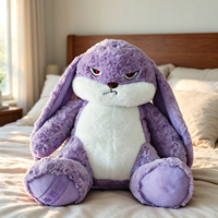 Peluche Lapin Violet En Colère à Grandes Oreilles, Douce et Moelleuse, Idéale pour Cadeau ou Décoration - Nouvelle Collection Z