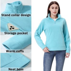 Sudadera de Forro Polar para Mujer FOXA, con Cierre de Cremallera de un Cuarto, Manga Larga, Informal, para Otoño, Transpirable - Product Image 5
