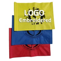 Drapeau de golf personnalisé avec logo, 14x20 pouces, en nylon Oxford 420D, brodé et cousu, double face à carreaux, avec manchon tubulaire ou œillet