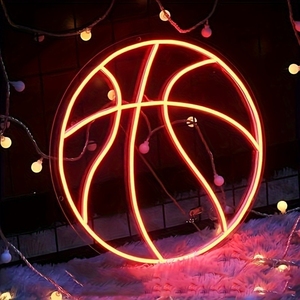 Enseigne de basket-ball au néon orange Décoration murale <span class=keywords><strong>LED</strong></span> esthétique pour <span class=keywords><strong>chambre</strong></span> de jeu Cadeaux de <span class=keywords><strong>chambre</strong></span> d'adolescent - Product Image 5