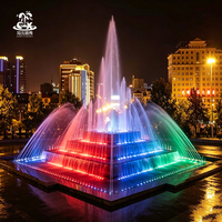 Fontaine musicale extérieure grand format avec synchronisation audio en temps réel et spectacle d'eau LED multicolore pour lieux de spectacle et galas
