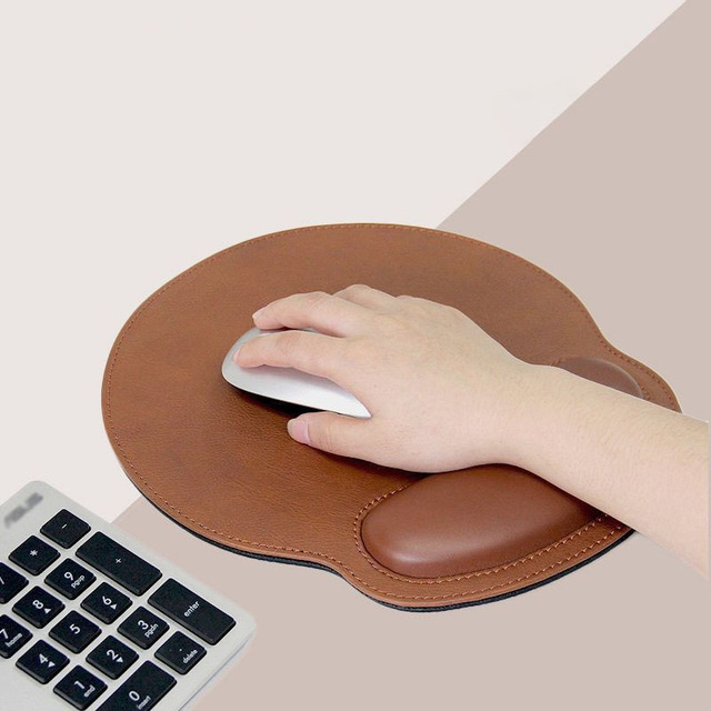 Waterproof PU Leather Mouse Mat Comfort Wrist Pillow Mouse Pad Soft Surface Ergonomic Mouse Mat for Office Laptop Computer