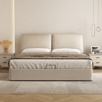 Lits rembourrés populaires modernes en cuir de grande taille cadre de lit double queen doux mobilier de chambre à coucher