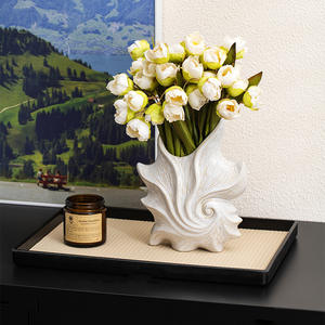 Französische Retro kreative Keramik vase weiße hydro po nische Blume, die Advanced Sense für Wohnzimmer verzierungen arrangiert - Product Image 3