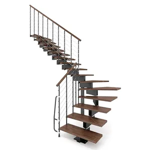 Scala standard australiana/canadese scala interna moderna con gradini in legno scale interne