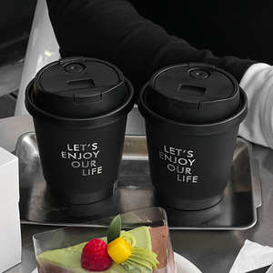 Gobelets en papier jetables personnalisés avec logo, 8/10/12/14/16/24 oz, qualité alimentaire, pour bubble tea et café, à paroi simple ou double, avec couvercles - Product Image 4