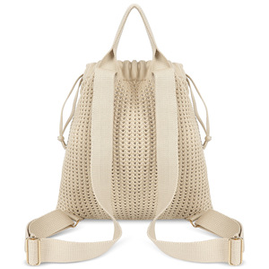 New Hollowed-out Woven Bags Durable Zipper Closure Casual Tote Lightweight Eco-Friendly Beach Shoulder Tote Crossbody <b>Backpack</b> - Product Image 4