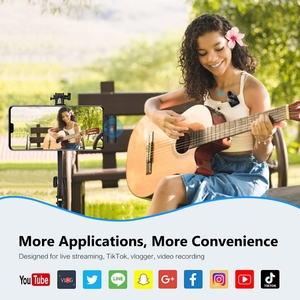 Nhà Máy bán hàng trực tiếp sống thiết bị PULUZ không dây Mini Lavalier Microphone cho Type-C điện thoại với Type-C <span class=keywords><strong>Receiver</strong></span> - Product Image 4