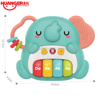 Huanger Cartoon Elephant Musical Instruments Keyboard Electronic Piano Toy Baby Animal Piano Toy