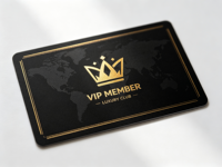 Carte VIP personnalisée de luxe avec impression à chaud en feuille d'or, en PVC, magnétique, film plastique CR80 laminé, carte de fidélité estampillée à chaud