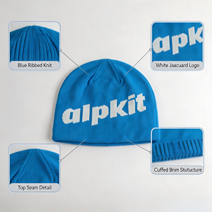 <span class=keywords><strong>Bonnet</strong></span> Y2K en acrylique jacquard à lettres, doublé satin, chaud, pour sports de plein air, automne et hiver - Product Image 2