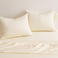 Parure de lit moderne en soie lyocell végétalienne Draps de lit ajustés et plats Tailles King et Super King pour l'été
