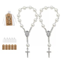 Bracelet chapelet en alliage, mini-breloque religieuse catholique, bijoux de mode personnalisés OEM en gros avec sac cadeau