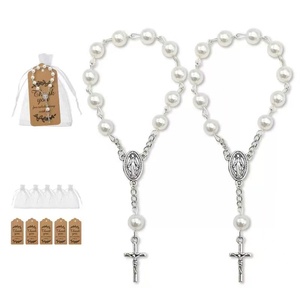 앤티크 무슬림 미숙아 이탈리아 종교 패션 로자리오 맞춤형 가톨릭 합금 미니 로사리오 팔찌 클래식 스타일 가방 포함 - Product Image 3