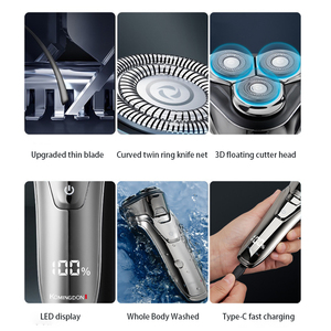 Afeitadora Eléctrica USB Impermeable para Hombre, Recortadora de Barba Facial, Maquinilla de Afeitar con Cabezal Magnético Flotante 3D, Afeitadoras Rotatorias - Product Image 2