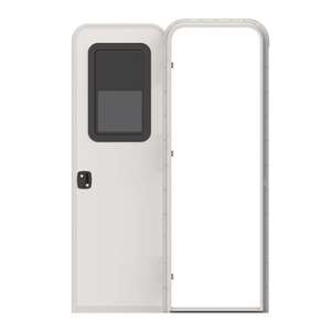 Porte d'entrée de camping-car avec charnière droite et moustiquaire, 24" x 72", coins carrés/ronds, blanche - Product Image 5