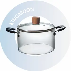 Borosilikat kaca bening 1500ML/2000ML, panci panas memasak sup tahan panas dan disesuaikan untuk penggunaan Dapur
