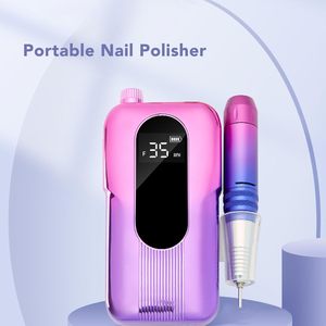 Rechargeable 35000 RPM Nail Drill <b>Kit</b> Portable Salon Home Use Efile Machine with 6 Bits Sanding Bands Acrylic <b>Gel</b> Nails UK Plug - Product Image 2