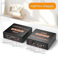 Adaptateur séparateur HD-MI 1x2 Convertisseur HDTV 1 entrée 2 sorties Hub vidéo audio 4K HD pour Xbox PS4 DVD TV Moniteur Écran Ordinateur portable