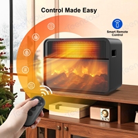 Chauffage électrique Teendow D3 1500W PTC avec effet de flamme, radiateur portable silencieux à 2 niveaux, commande tactile pour la maison