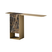 Table console de salon en marbre et acier inoxydable de luxe italien, style moderne et simple, démontable, meubles pour la maison