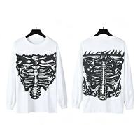 T-shirts amples en coton imprimé, hauts de mode en gros, t-shirts personnalisés à manches longues pour hommes