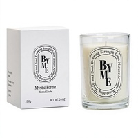 Bougie d'aromathérapie en verre transparent à paroi droite de 200g, plusieurs senteurs, boîte cadeau, vente en gros, OEM, ODM, fournisseur de marques privées