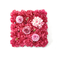 Panel Bunga Buatan Warna Campuran dengan Mawar Hydrangea untuk Dekorasi Dinding Latar Belakang Pesta Pernikahan, Pemotretan, dan Salon
