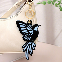 Porte-clés Charme Faux Cuir Nuisette Mignonne, Pendentif Floral pour Sac, Ornement Décoratif, Accessoire de Sac à Main, Cadeau pour Femmes et Filles