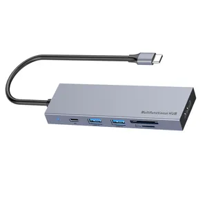 유형 C 허브 6 1 USB 도킹 스테이션 USB 3.0 포트 SD /TF HD 미디어 노트북