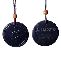 Pendentif Collier Énergétique en Pierre de Lave aux Ions Négatifs, Technologie Japonaise, Science Quantique, Fleur, Soins de Santé, Cadeau Unisexe
