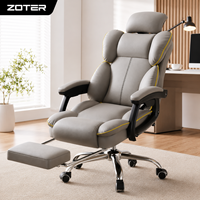 Chaise de bureau/gaming pivotante moderne en cuir véritable, hauteur réglable, dossier ailé, structure en acier inoxydable, imperméable