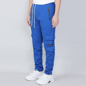 <span class=keywords><strong>Pantaloni</strong></span> Cargo da Uomo Blu Royal con Tasche Laterali Grandi e Zip, Casual Slim Fit, Produzione OEM ODM Personalizzata - Product Image 3