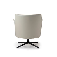 Chaise de bureau en cuir moderne de luxe italienne avec rotation à 360 degrés sans roulettes, design écologique pour les halls d'hôtel et les salles d'attente