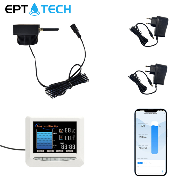 Lora LCD Leve Monitor Display Battery Powered Tuya Smart Home Non Contact Long Distance Water Level Sensor River Wastewater WiFi