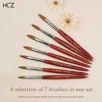 Brosses à ongles rondes en bouleau de haute qualité pour l'extension d'ongles en acrylique et la sculpture des ongles