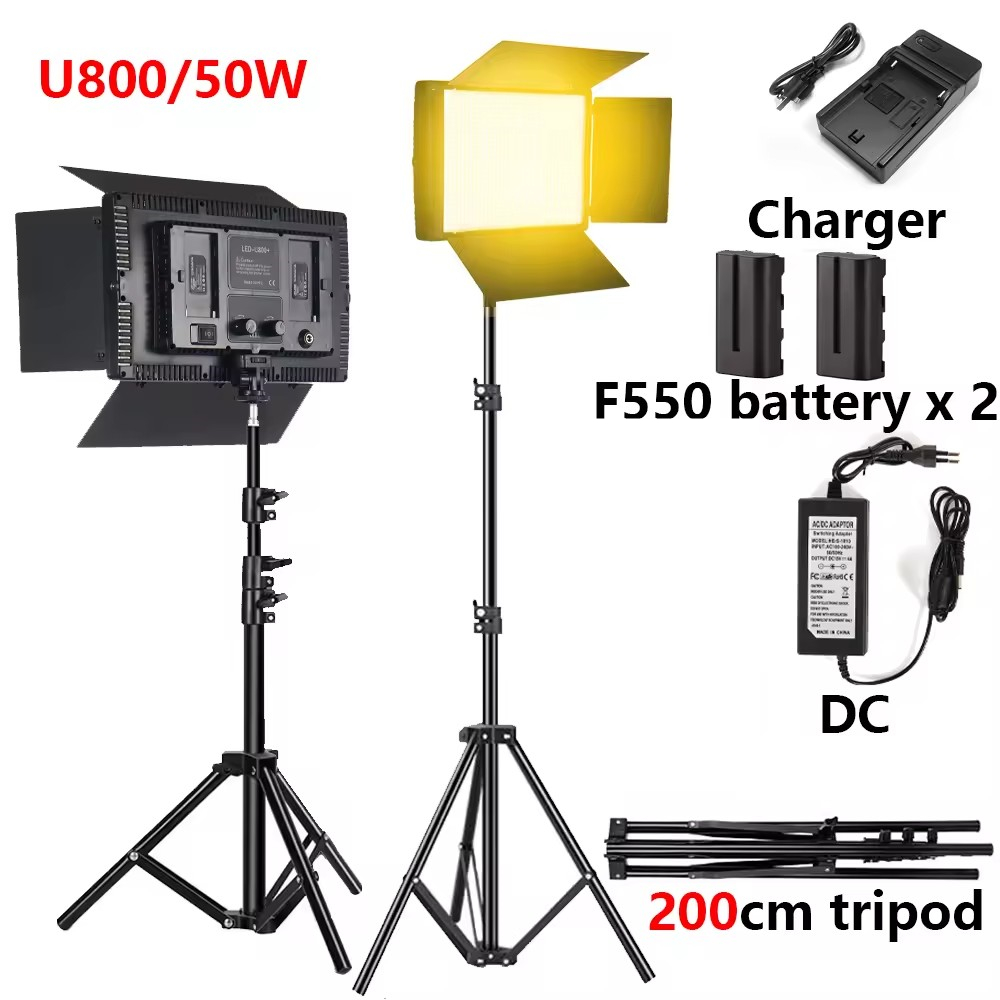 U800 PRO + trípode + F550Batteries * 2 + cargador * 1-Negro