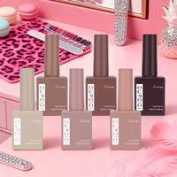 BIN Nude Cacao 6 Pcs 15 ML Gel Polish Set Même Couleur Même Bouteille Soak Off UV Gel Polish Kit Nail Art Manucure Salon