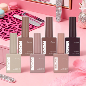 BIN Nude Cacao 6 Pcs 15 ML Gel Polish Set Même Couleur Même Bouteille Soak Off UV Gel Polish Kit Nail Art Manucure Salon - Product Image 6