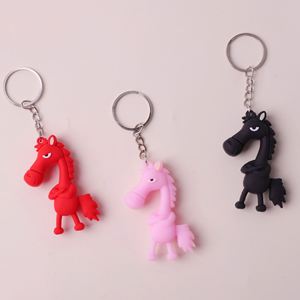 Cute 3D Horse Shaped Keychain Ornament Lucky Horse <b>Mascot</b> Cool Black Plastic Doll - Product Image 2