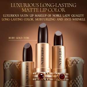 Lápiz Labial MERCILEN de Larga Duración, Resistente al Agua, Color Nude, Rojo Mate, Vegano, Cruelty Free, Sólido, Moderno, Cosmético para Mujer - Product Image 2